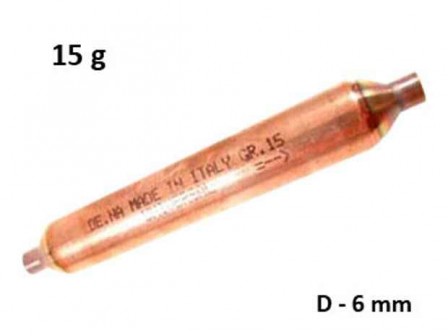 Дехидратор 13gr диаметър D=6.0 mm d=2.5 mm - Дехидратори за хладилници